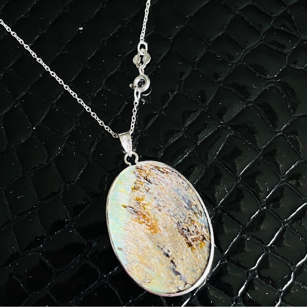 Abalone Shell Sterling Silver Dangle Hook Earring… - image 4